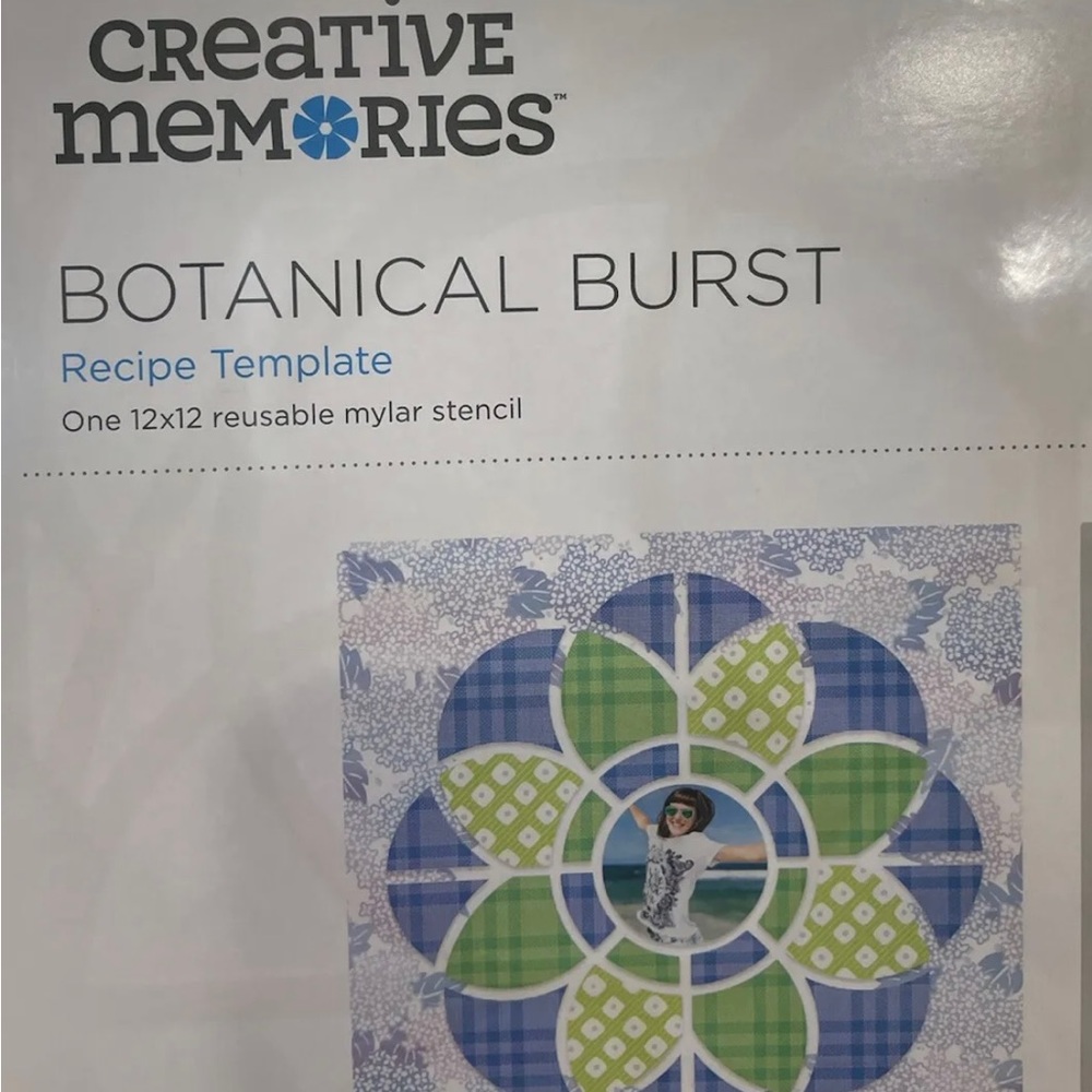 Creative Memories Botanical Burst Recipe Template Brand New - Picture 6 of 7